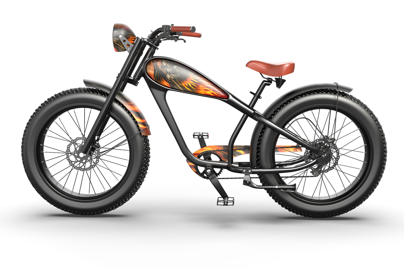 Rock & Roll Custom Electric Bike with Grimm Reaper Design