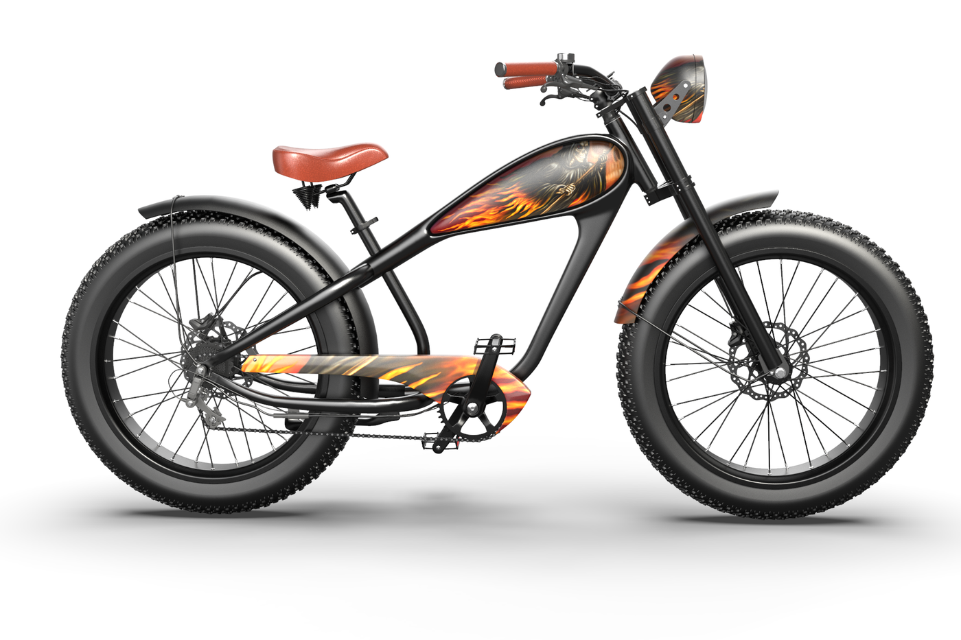 Rock & Roll Custom Electric Bike with Grimm Reaper Design