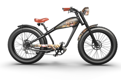 Rock & Roll Custom Electric Bike with Roaring Lion Design