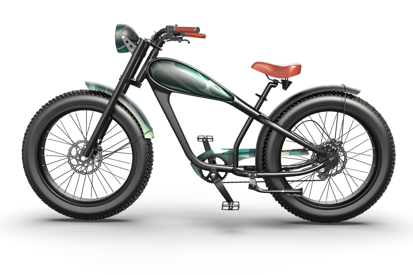 Rock & Roll Custom Electric Bike with Tribal Flames Design