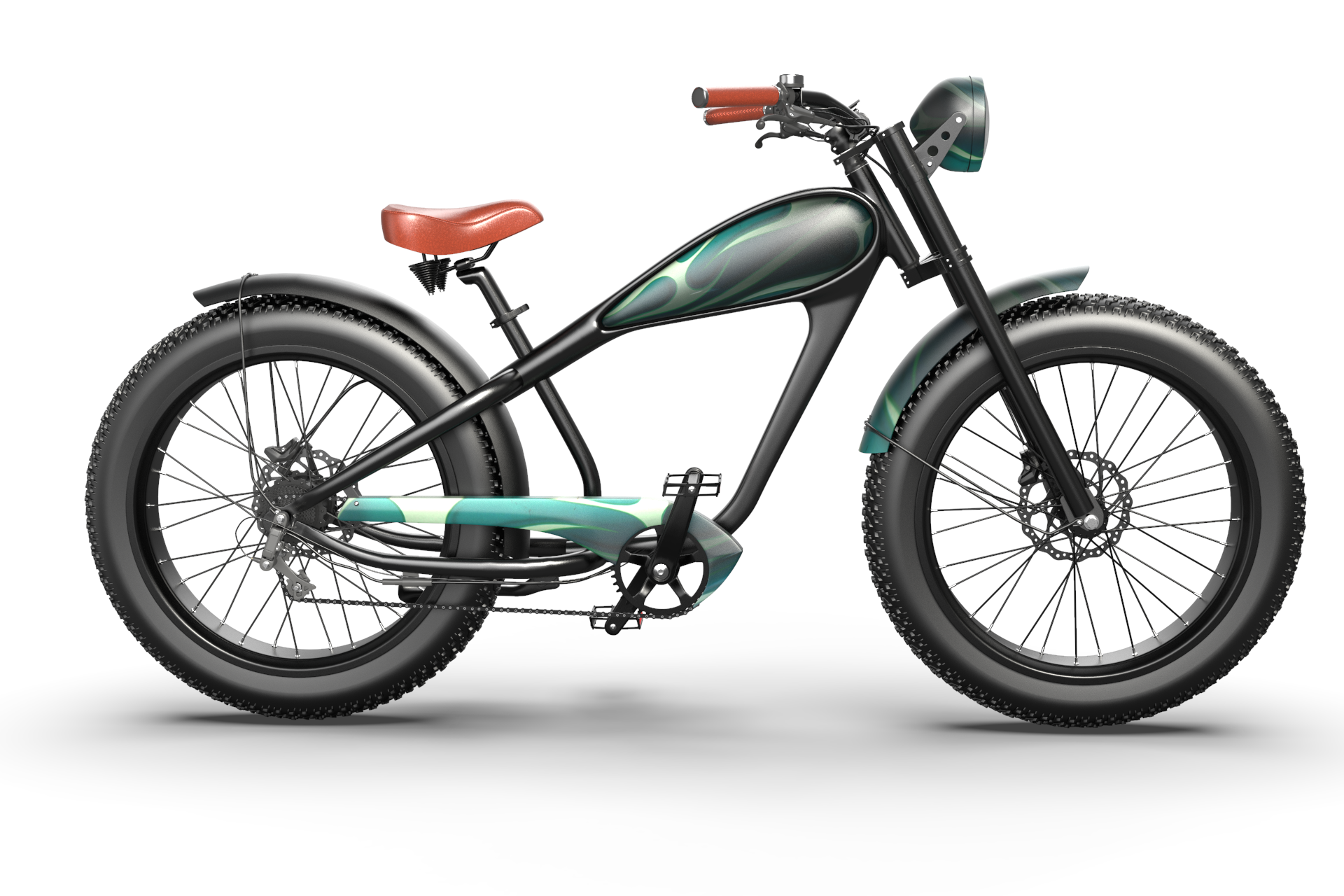 Rock & Roll Custom Electric Bike with Tribal Flames Design – Rock and ...